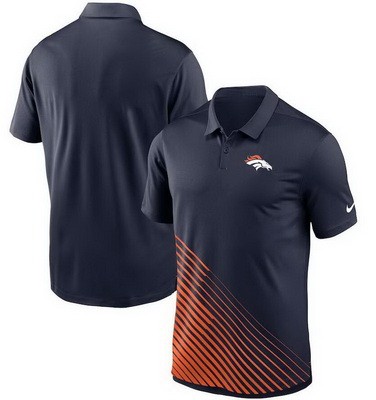 Men's Denver Broncos Navy Orange Vapor Performance Polo