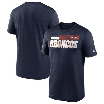 Men's Denver Broncos Navy Sideline Impact Legend Performance T Shirt 506