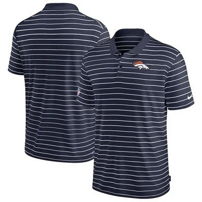 Men's Denver Broncos Navy Sideline Lock Up Victory Performance Polo