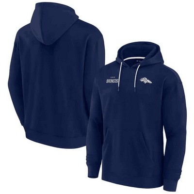 Men's Denver Broncos Navy Super Soft Fleece Pullover Hoodie