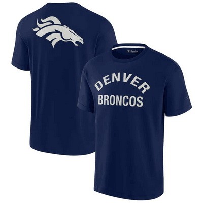 Men's Denver Broncos Navy Super Soft Short Sleeve T Shirt