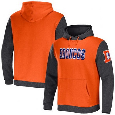 Men's Denver Broncos Orange NFL x Darius Rucker Collection Colorblock Pullover Hoodie