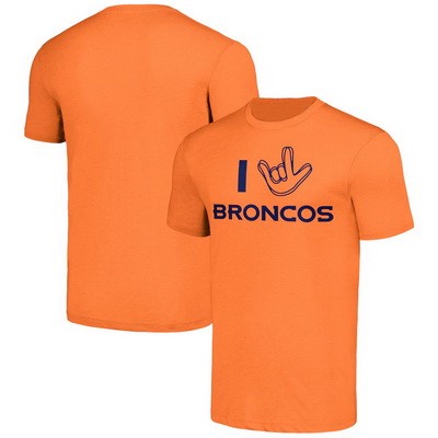 Men's Denver Broncos Orange The NFL ASL Collection by Love Sign Tri Blend T Shirt