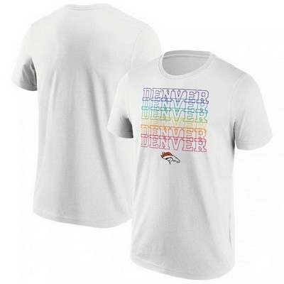 Men's Denver Broncos White City Pride T Shirt