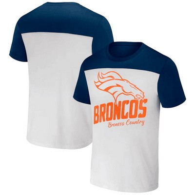 Men's Denver Broncos White NFL x Darius Rucker Collection Colorblocked T Shirt