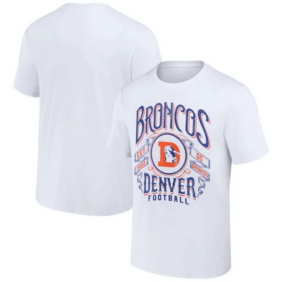 Men's Denver Broncos White NFL x Darius Rucker Collection Vintage Football T Shirt