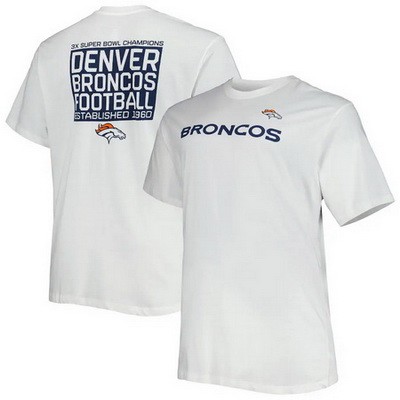 Men's Denver Broncos White Printed T Shirt 302437