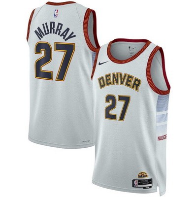 Men's Denver Nuggets #27 Jamal Murray White 2022 City Icon Heat Press Jersey