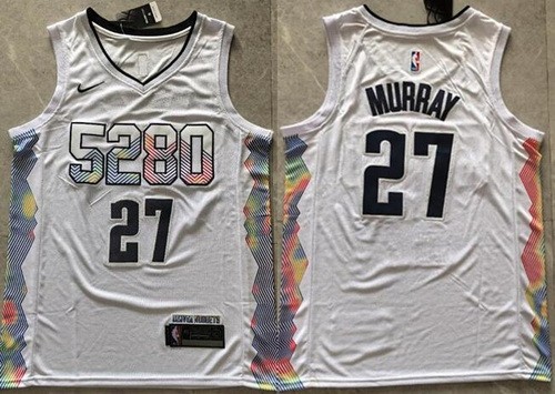 Men's Denver Nuggets #27 Jamal Murray White 2024 City Swingman Jersey