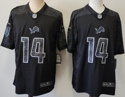 Men's Detroit Lions #14 Amon Ra St Brown Limited Black RFLCTV Jersey
