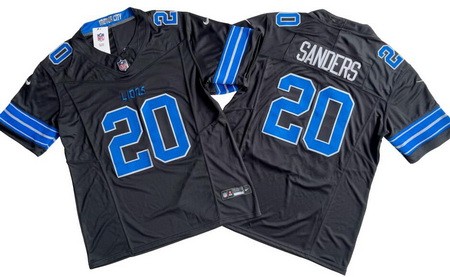Men's Detroit Lions #20 Barry Sanders Limited Black 2024 FUSE Vapor Jersey
