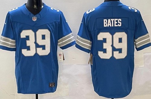 Men's Detroit Lions #39 Jake Bates Limited Blue FUSE Vapor Jersey