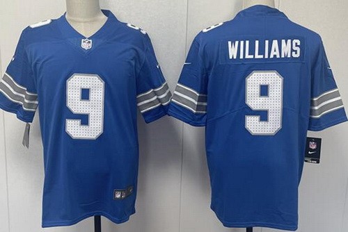 Men's Detroit Lions #9 Jameson Williams Limited Blue Vapor Jersey