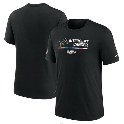 Men's Detroit Lions Black 2022 Crucial Catch Performance T Shirt