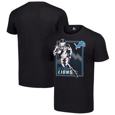 Men's Detroit Lions Black Graphic Shield Logo T Shirt