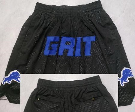 Men's Detroit Lions Black Just Don Shorts