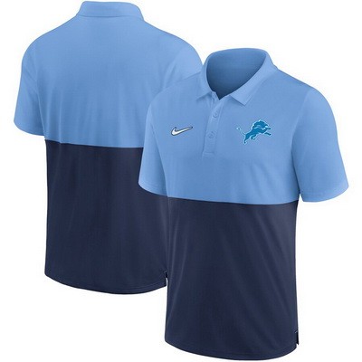 Men's Detroit Lions Blue Navy Patchwork Polo