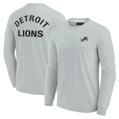 Men's Detroit Lions Gray Super Soft Long Sleeve T Shirt