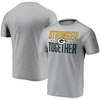 Men's Detroit Lions Heather Charcoal Stronger Together Printed T-Shirt 0814