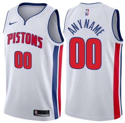 Men's Detroit Pistons Custom Whtie Icon Hot Press Jersey