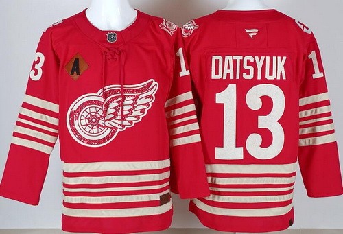 Men's Detroit Red Wings #13 Pavel Datsyuk Red Centennial Authentic Jersey