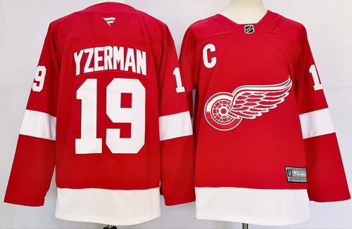 Men's Detroit Red Wings #19 Steve Yzerman Red Authentic Jersey
