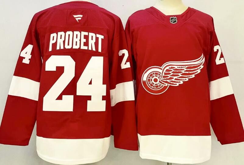 Men's Detroit Red Wings #24 Bob Probert Red Authentic Jersey