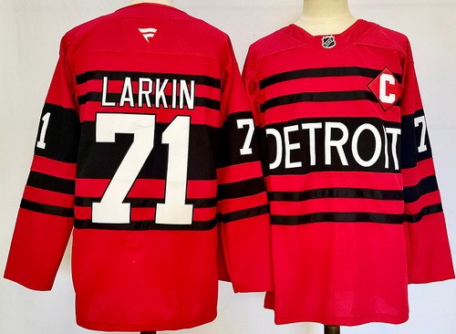 Men's Detroit Red Wings #71 Dylan Larkin Red Alternate Authentic Jersey