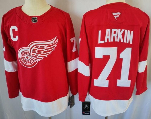 Men's Detroit Red Wings #71 Dylan Larkin Red Authentic Jersey