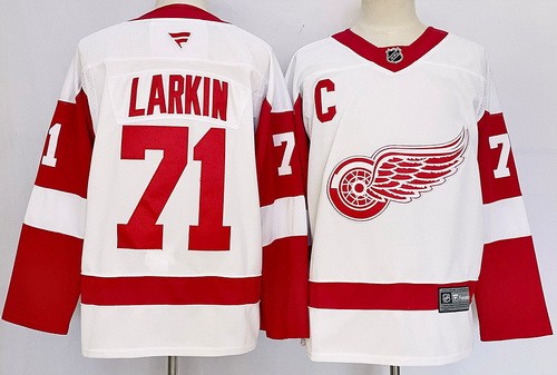 Men's Detroit Red Wings #71 Dylan Larkin White Authentic Jersey
