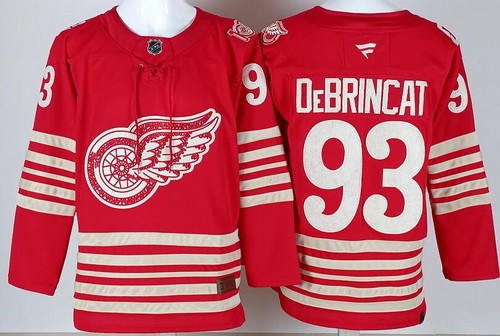 Men's Detroit Red Wings #93 Alex DeBrincat Red Centennial Authentic Jersey