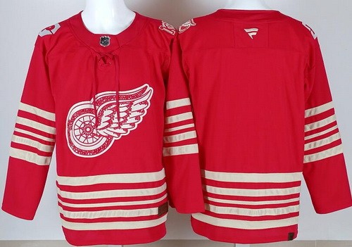 Men's Detroit Red Wings Blank Red Centennial Authentic Jersey