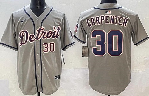Men's Detroit Tigers #30 Kerry Carpenter Gray Limited Jersey