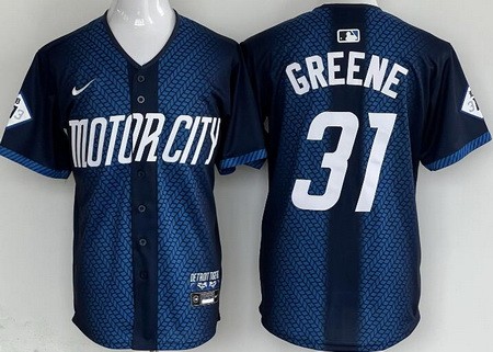 Men's Detroit Tigers #31 Riley Greene Navy 2024 City Connect Limited Jersey