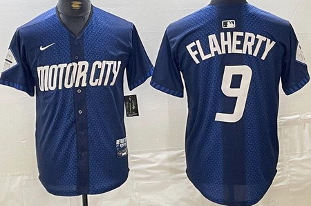 Men's Detroit Tigers #9 Jack Flaherty Navy 2024 City Connect Limited Jersey