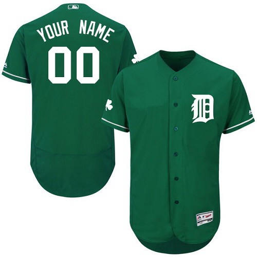Men's Detroit Tigers Customized Green Celtic FlexBase Jersey