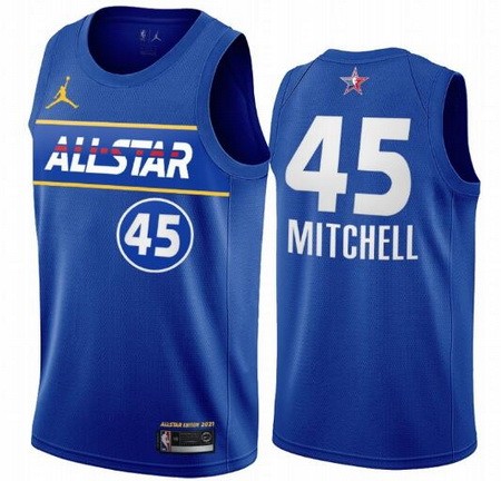 Men's Donovan Mitchell Blue 2021 All Star Hot Press Jersey