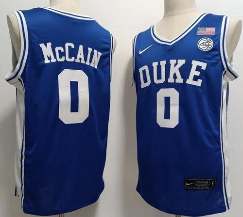 Men's Duke Blue Devils #0 Jared McCAIN Blue College Basketball Jersey