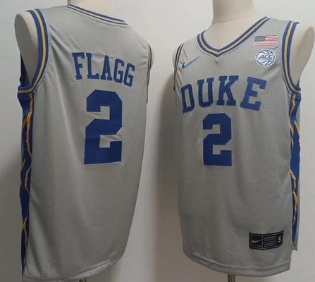 Men's Duke Blue Devils #2 Cooper Flagg Gray College Basketball Jersey