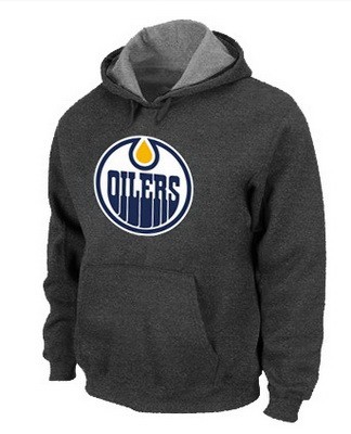 Men's Edmonton Oilers Dark Gray Printed Pullover Hoodie