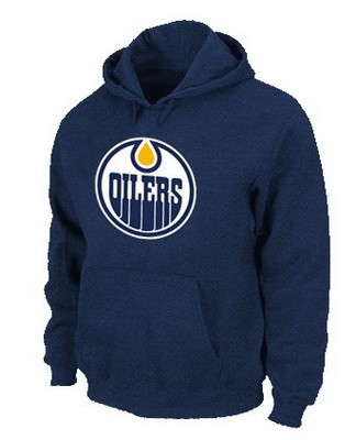 Men's Edmonton Oilers Navy Blue Printed Pullover Hoodie