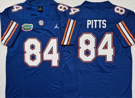 Men's Florida Gators #84 Kyle Pitts Blue College Football Jersey