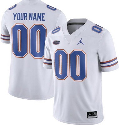 Men's Florida Gators Customized Limited White College Football Jersey