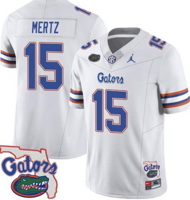 Men's Florida Gators Customized Limited White FUSE College Football Jersey