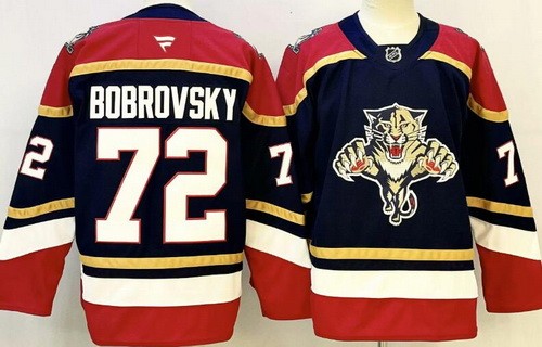 Men's Florida Panthers #72 Sergei Bobrovsky Navy Authentic Jersey