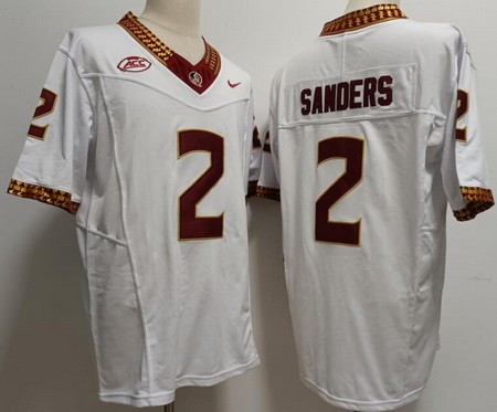 Men's Florida State Seminoles #2 Deion Sanders Limited White FUSE College Football Jersey