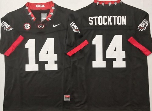 Men's Georgia Bulldogs #14 Gunner Stockton Limited Black Alternate FUSE College Football Jersey