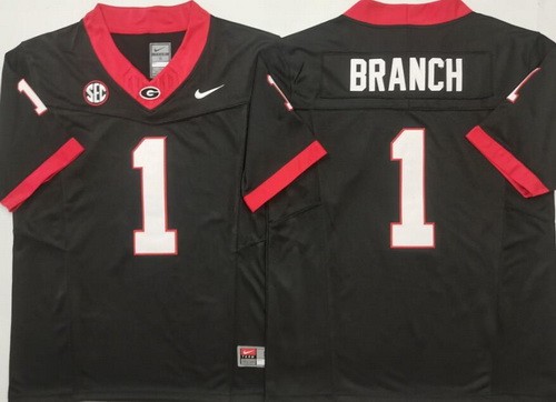 Men's Georgia Bulldogs #1 Zachariah Branch Limited Black College Football Jersey