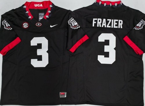 Men's Georgia Bulldogs #3 Nate Frazier Limited Black Alternate College Football Jersey