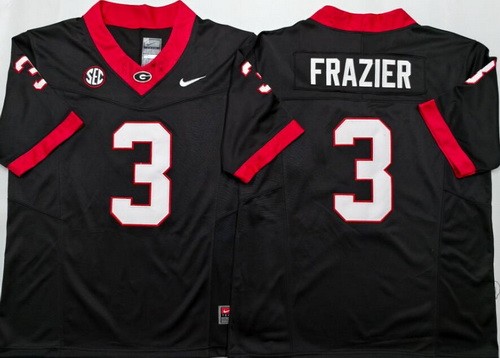 Men's Georgia Bulldogs #3 Nate Frazier Limited Black College Football Jersey